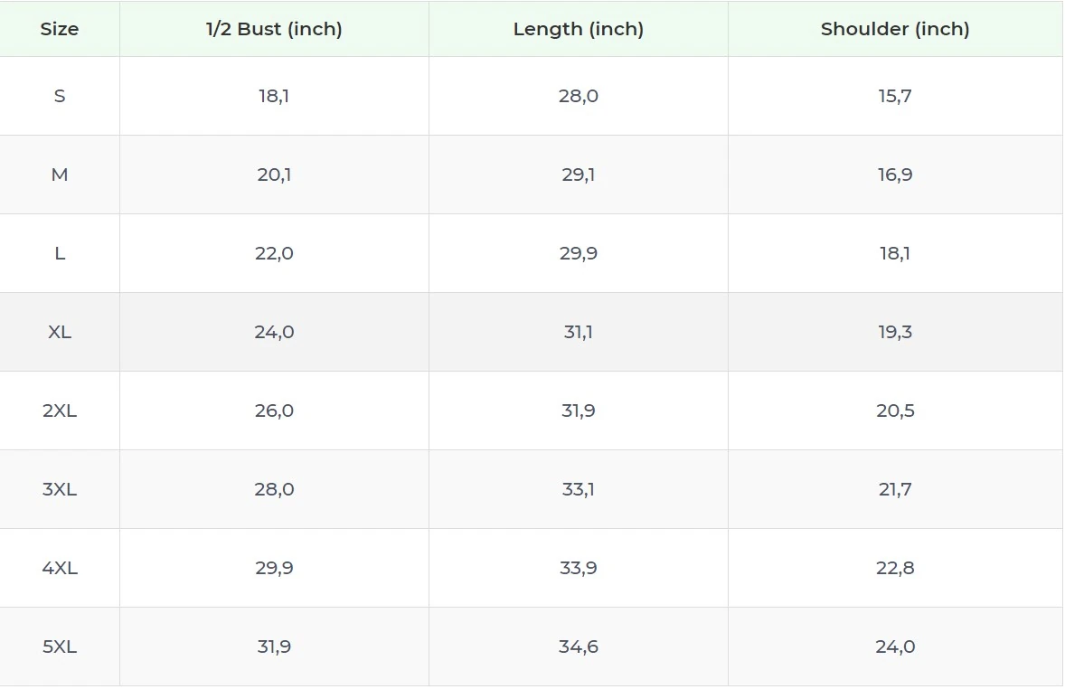 Size chart