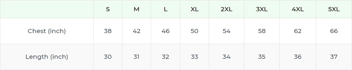 Size chart